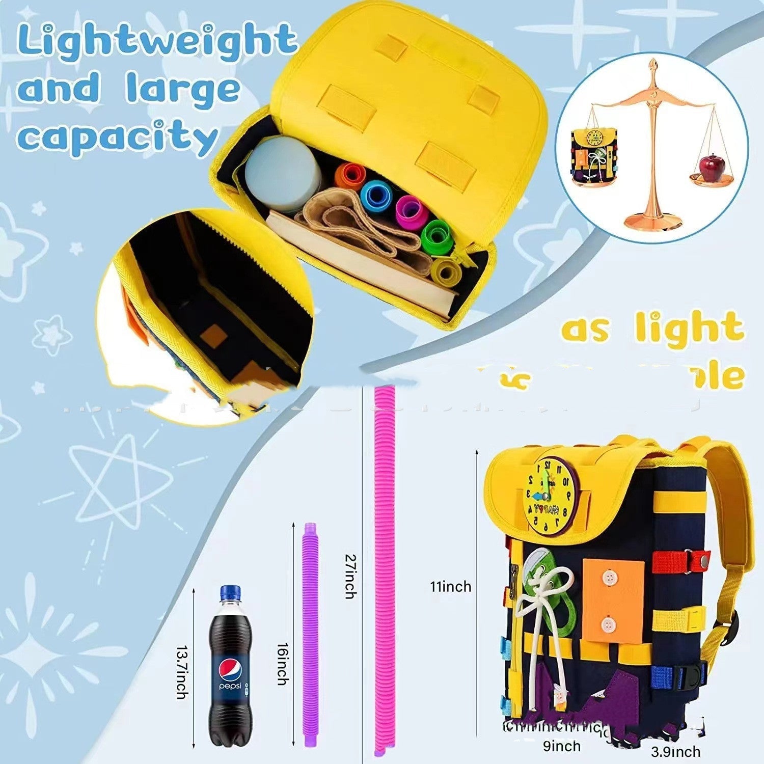 Unlock Your Toddler's Potential with Our Board Backpack Learning Activity Toys